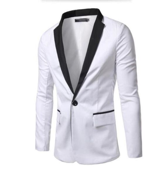 

stylish men suits jacket white formal suits jacket black lapel one button custom made groom wedding tuxedos jacket1761252, Black;brown