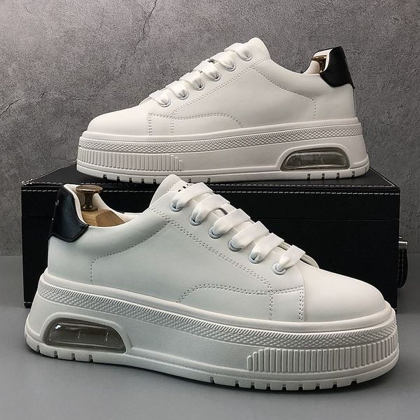 

british style wedding party shoes comfortable breathable outdoor sports casual sneakers round toe air cushion business leisure walking loafe, Black