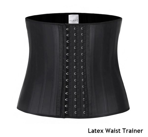 

latex waist trainer corset belly slim belt women body shaper modeling strap 25 steel boned waist cincher tummy trimmer y2007061441034, Black;white
