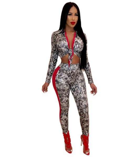 

club dresses women clothes fashion casual snakeskin long sleeves digital print ladies twopiece suit slim for 83596269907313, White