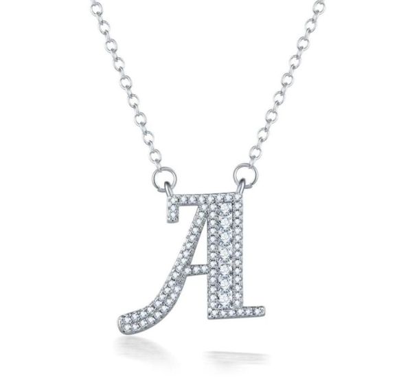 

az 26 letters couple necklace silver pendant chain for women house name fashion cubic zirconia gold love necklace jewelry48071962024568