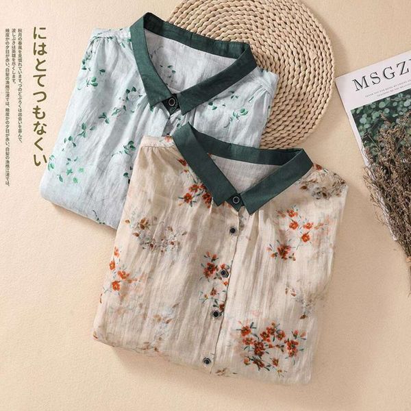 

style womens blouses l size casual cropped sleeves t shirt loose print, White