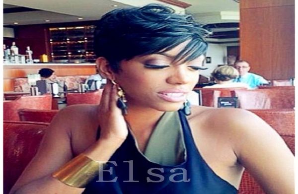 

full machine made none lace front human virgin hair wigs for pixie cut natural black wig8689596, Black;brown