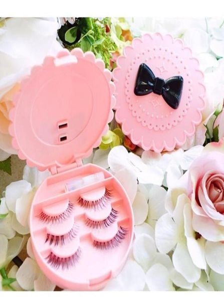 

whole acrylic cute bow false make up cosmetic eyelashes storage case bow makeup plastic box home tools6474966