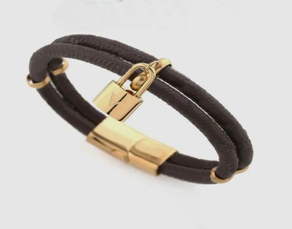 

europe america fashion lady women engraved v letter pendant design double deck print flower leather cord bracelet bangle1606339, Black