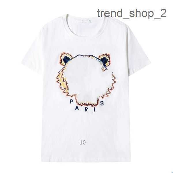 

women's men women designer shirt summer kenzo style tshirts embroidery with letters loose tees trend short sleeve shirts tiger asian s, White