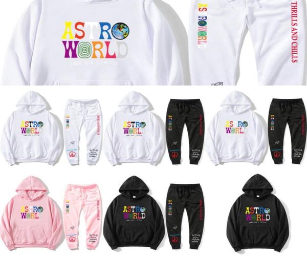 

hip hop print astro world sweatpants hoodie tracksuit thrills chills hoodies plus pants autumn streetwear pullover men women x06101059467, Gray