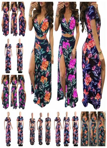 

european spring summer new products fashion printing hedge v neck floral dresssupport mixed batch2545716, White