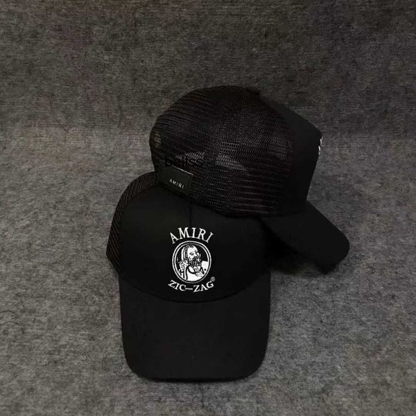 

new hat embroidery outdoor sunshade hat men's versatile cap couple's flat brim hat mesh hat women's, Blue;gray