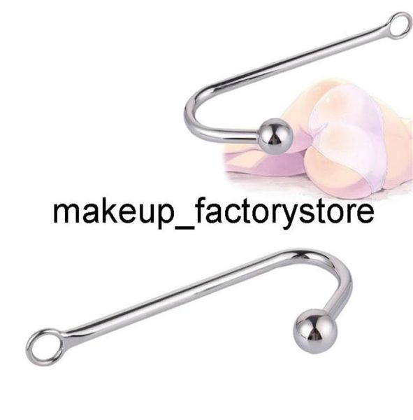 

massage 120g stainless steel anal hook with beads hole metal butt plug anus fart putty slave prostate massager bdsm toy for me7407635