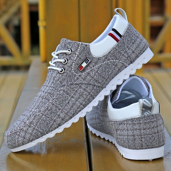

dress shoes men walking breathable comfortable casual canvas driving lace up flat lightweight moccasins sneakers male footwear 230812, Black