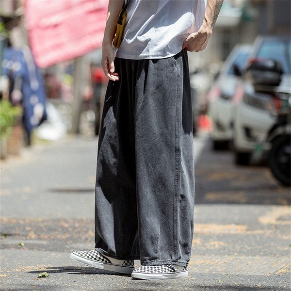 

men s jeans men wide leg denim cargo jean pants loose straight baggy hip hop streetwear skateboard neutral denim trousers 230814, Blue