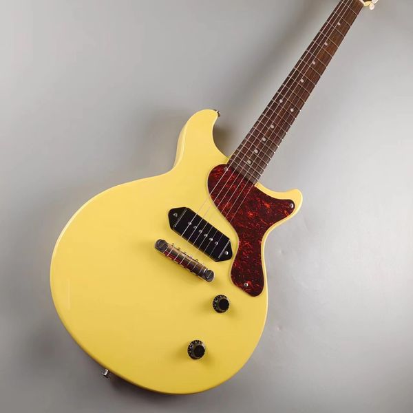 

standard electric guitar, tv yellow, black p90 pickup, retro tuner, available in stock, quick shipping