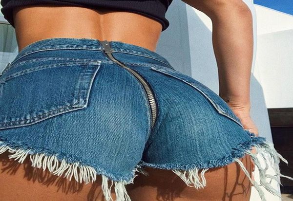 

2018 back zipper denim shorts distressed ripped blue shorts jeans feminino plus size3301696