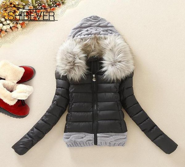 

autumn winter women jacket coat knitting cotton padding hooded ladies short coat sweaters bomber jackets female outwear zjt3546210552, Black;brown