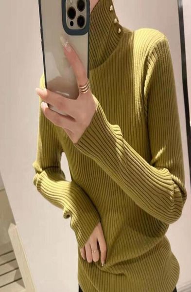 

women039s knits tees high collar stripe knitting solid color personality selfcultivation warm sweater56592861017888, White