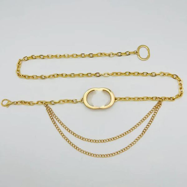

2025 Womens Chains Belts Fashion Designers Belt Luxury Waist Chain Womens Metal Dress Accessories Waistband Girdle Belts Bags BFD2308144, Gold