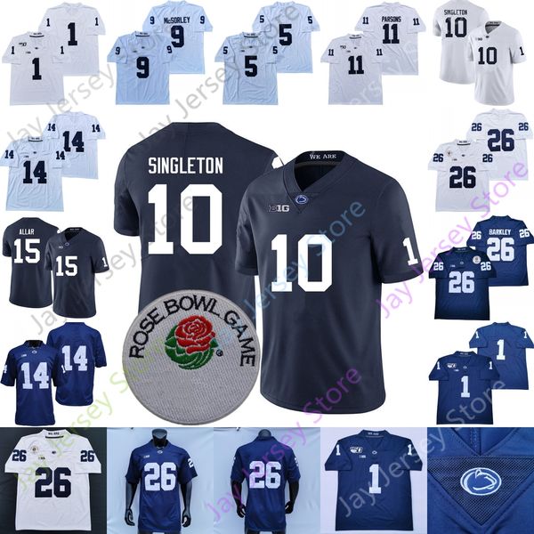 

psu penn state football jersey ncaa college drew allar nicholas singleton saquon barkley lambert-smith carter mcsorley dixon allen paterno h, Black;red