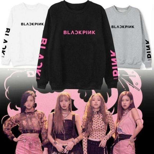 

new blackpink sweater jennie jisoo lisa rose pullover sweatshirt korea fashion sweater9581554, Black