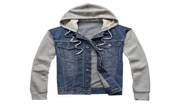 

2019 denim men hooded sportswear outdoors casual fashion jeans jackets hoodies cowboy mens jacket and coat plus size8802708, Black;brown