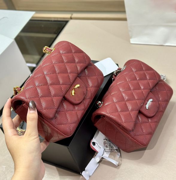 

2023new fashion designer crossbody bag shoulder bag luxurys chain bags genuine leather solid color classic diamond lattice womens handbag17*