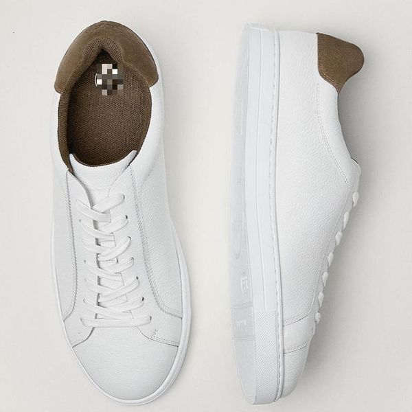 

dress shoes style flat sole men's genuine leather white mixed colors casual laceup sneakers zapatillas hombre loafers 230812, Black