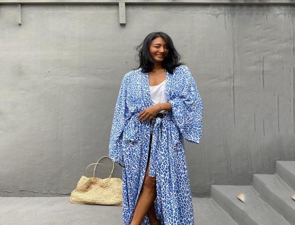 

women039s swimwear 2021 bikini coverups blue retro self belted women summer kimono dress beach wear swim suit cover up maillot7932242, White;black