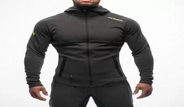 

mens bodybuilding hoodies gym workout shirts hooded sport suits tracksuit men chandal hombre gorilla wear animal8716303, Black