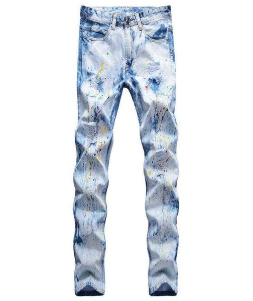 

2021 new fashion design causal denim pants plus size 42 skinny men blue jeans pantalon homme g2204154292515