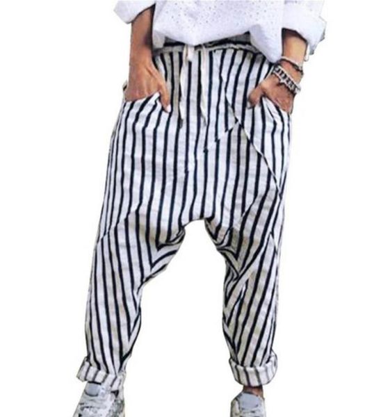 

litthing 2020 men harem pants stripe retro drop crotch joggers cotton trousers men baggy loose nepal style casual plus pants9676167, Black