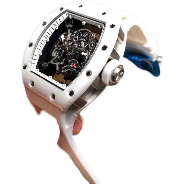 

watches wristwatch luxury richa milles designer white ceramic men's fully automatic mechanical watch hollowed out personalized tape lum