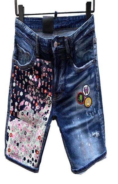 

2022 denim shorts men039s summer thin section loose straight korean version of the breeches hole casual tide brand fivepoint p5841020, White;black