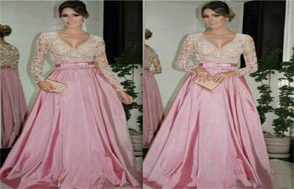 

vintage lace african girl beaded vneck guest dress evening dress elegant long sleeve aline stunning bow party prom dress7092602, Black