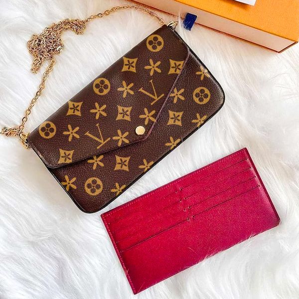 

luxury multi felicie pochette m61276 womens wallet mens coin purses designer key wallets card holder passport key pouch wristlets lady keych