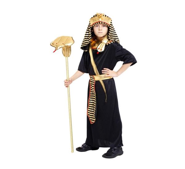

1 set halloween boy egyptian pharaoh costume kids costume for boys christmas holiday party child1593199, Black;red