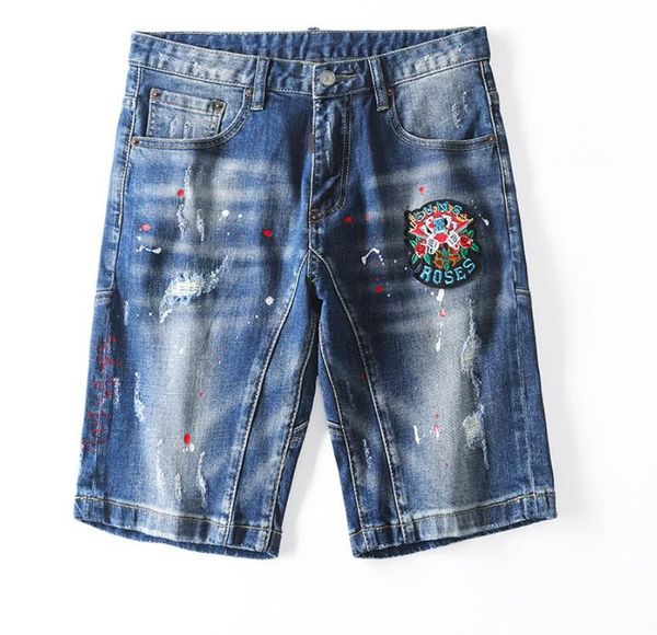 

mens jeans straight leg jeans black pants quality brand style swing lacquer personality unruly high street fashion men pants casual holes in, Blue