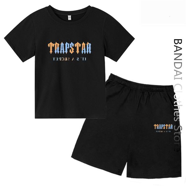 

clothing sets trapstar tshirt kids clothes boys tracksuit sets harajuku tee funny hip hop color t shirtbeach casual shorts set 230814, White