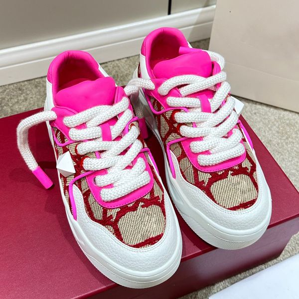 

men women couple running shoes luxury designer color blocking printing platform trainers sneakers 1 for one sale leather shoes 35-45