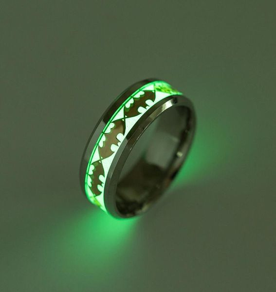 

europe and the united states titanium steel jewelry luminous batman ring fluorescent new jewelry men039s gift 4479960, Golden;silver