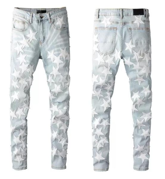 

mens skinny jeans for man pants designer jeans grey rip denim biker paint distress pant bone slim fit stretch motorcycle star hall5895222, Blue