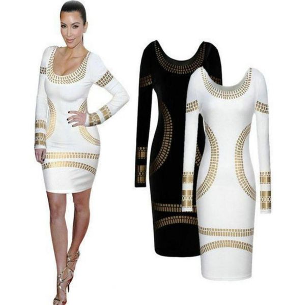 

new arrival women blackwhite print dress women casual long sleeve floral bodycon dress club evening party dresses penci5669726, Black;gray