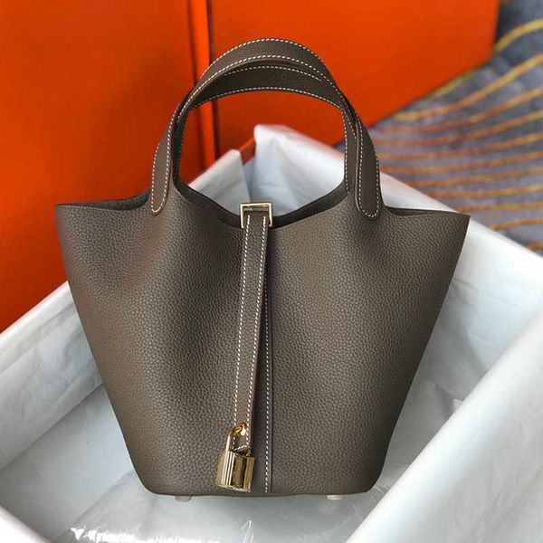 

picotins designer bags lock bucket bag women shopping bag designer women's soft cowhide basket handbags size 18cm 22cm fnww