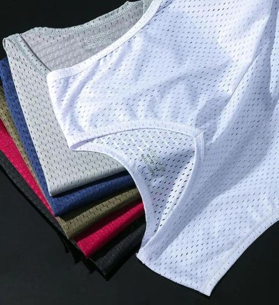

men039s tank men ice silk underwear mens undershirt transparent shirts male bodyshaper wrestling fitness mesh breathable s1771958, White;black