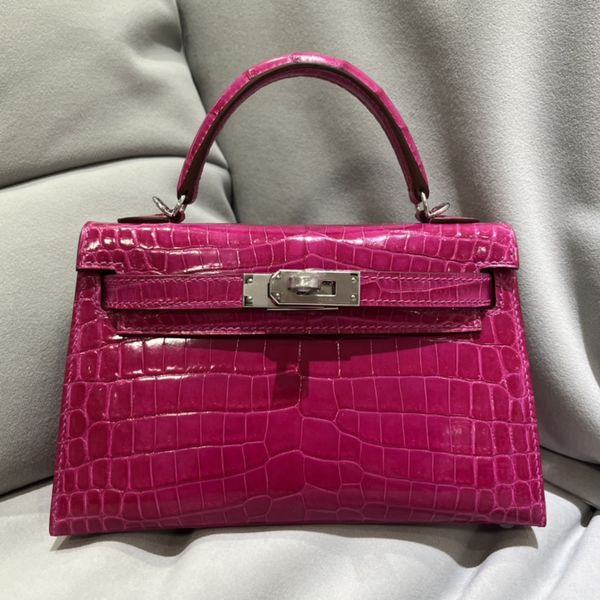

kl19cm mini2 generation birkin tote bag designer epsom leather travel dinner handbags alma bb box cowhide totes gold silver logo purse hard