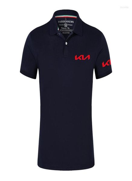

men039s polos 2022 summer polo shirt kia motors logo printing fashion pure cotton comfortable casual color hip hop tshirt4391003, White;black