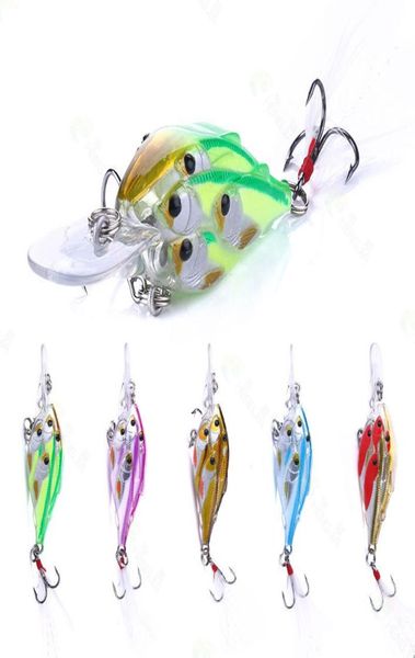 

feather threadfin shad crank bait hook rock group fish fake lure 65cm 6g 3d eyes floating water bionic small fat lures5617148