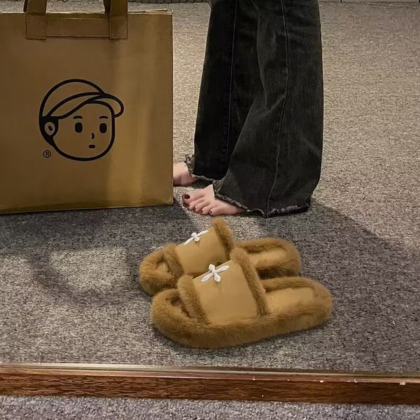 

autumn and winter new slippers fashion all plush slippers with thick soles indoor comfortable lightweight quiet non-slip, Black