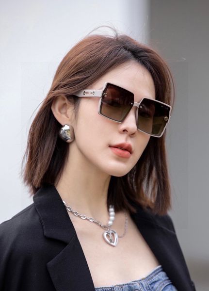 

glasses luxury women's original single polarizing sunglasses tr frame metal logo mosaic mirror legs high-end custom design sunglasses t, White;black