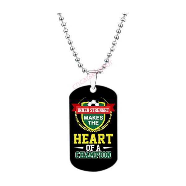 

collectibles soccer sports necklace dog tags stainless steel precision machining cnc production metal processing color printing