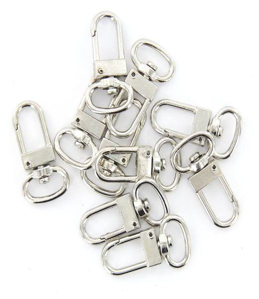 

50 pcs swivel carabiner hook silver color key chains sleutelhanger key ring 18mm x 33 mm3007925, Slivery;golden
